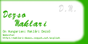 dezso maklari business card