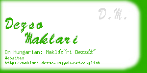 dezso maklari business card